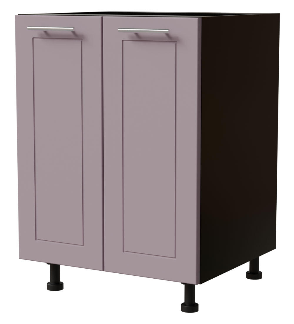 UNTERSCHRANK Bari D11/60 Schwarz / RAL 4009 pastellviolett 60 / 50 / 82cm - Violett/Schwarz, Holz/Holzwerkstoff (60/82/50cm) - Feldmann-Wohnen