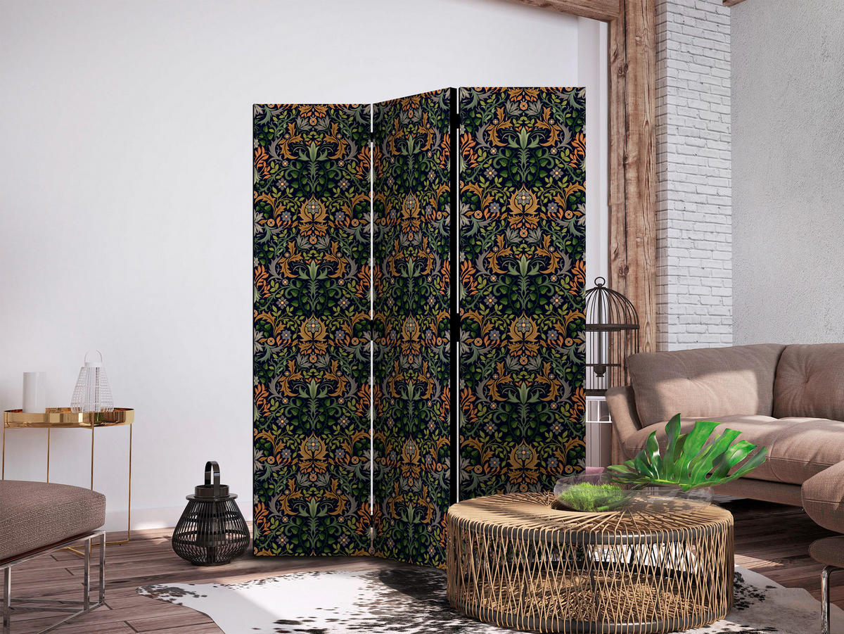 PARAVENT Beidseitig Bedruckter 3-tlg 135x172 cm Ornamente im Viktorianischen - Multicolor, Holz/Textil (135/172/3cm) - Muralo