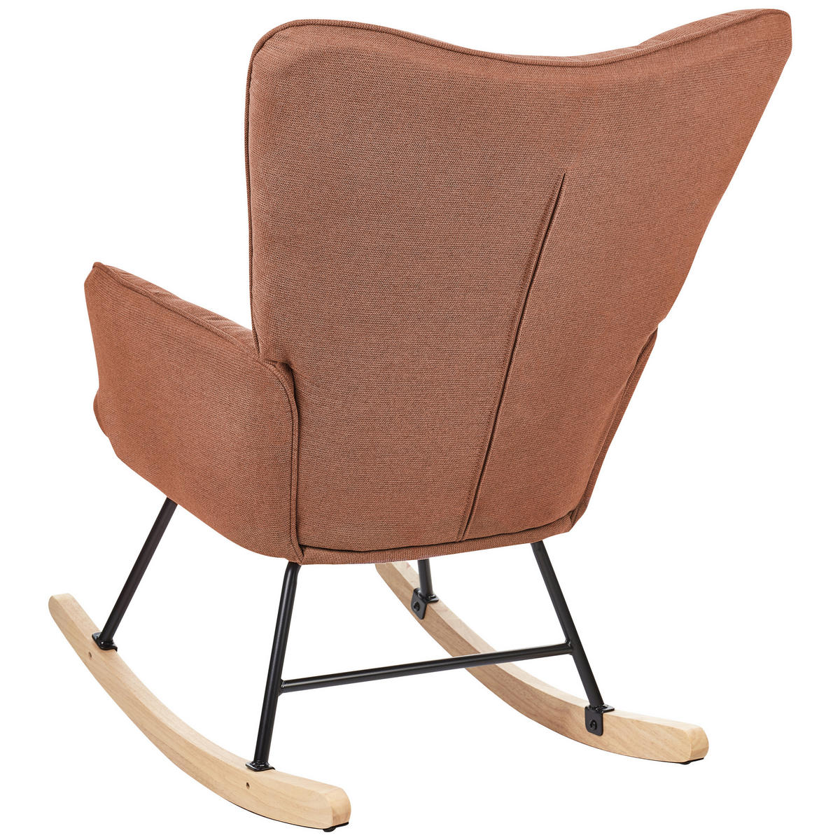 SCHAUKELSESSEL Braun Oulu - Hellbraun/Schwarz, Textil (71/104/83cm) - Beliani