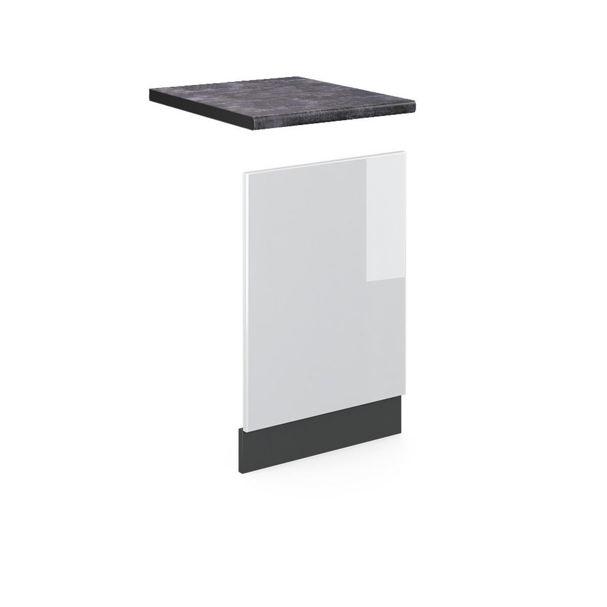 FRONTBLENDE R-Line Weiß Hochglanz 45 cm, AP Anthrazit - Weiß Hochglanz/Anthrazit, Holzwerkstoff (45/57.2/1.6cm) - Vicco