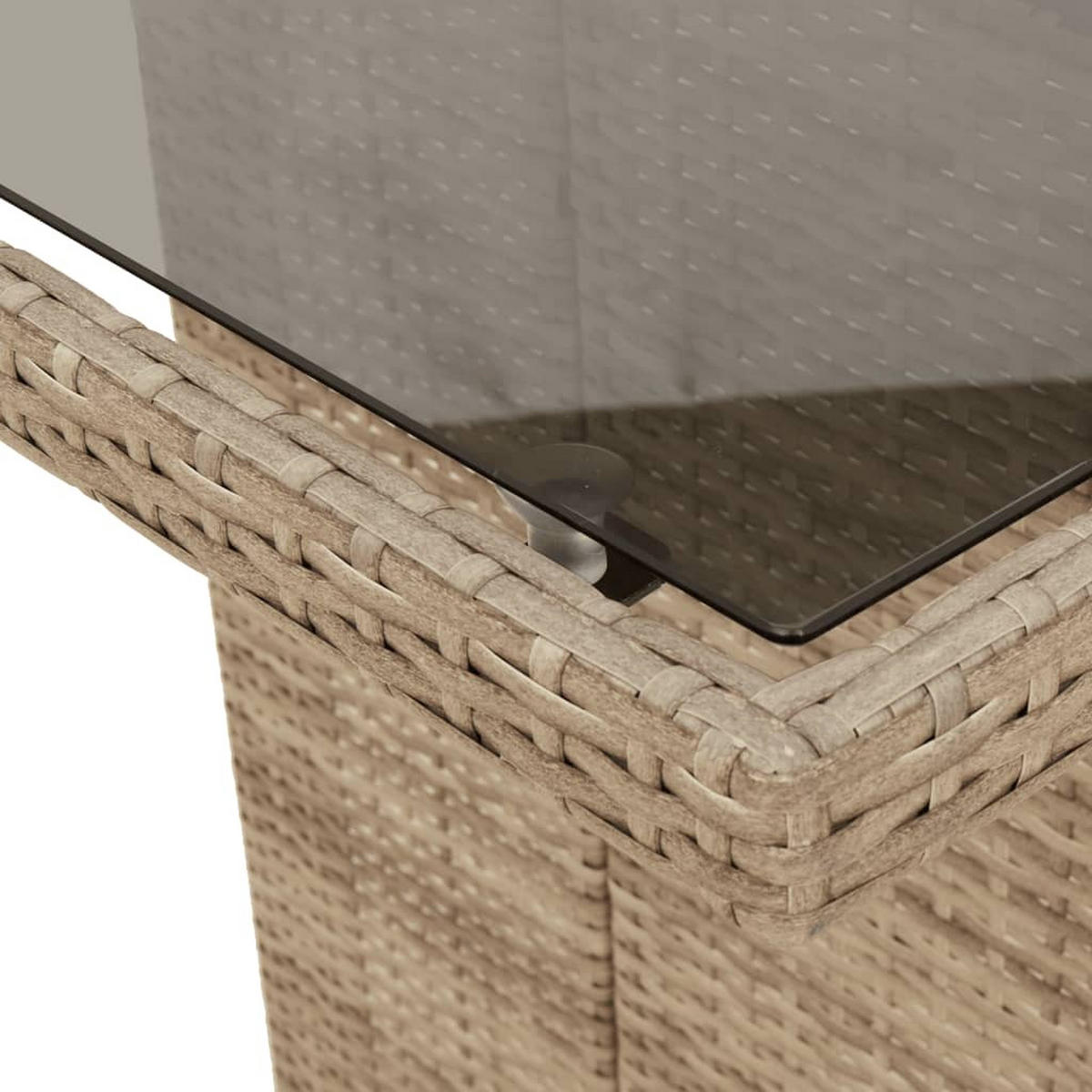 GARTEN-ESSGRUPPE 9-teilig Mit Kissen Beige Poly Rattan - Beige, Kunststoff - vidaXL