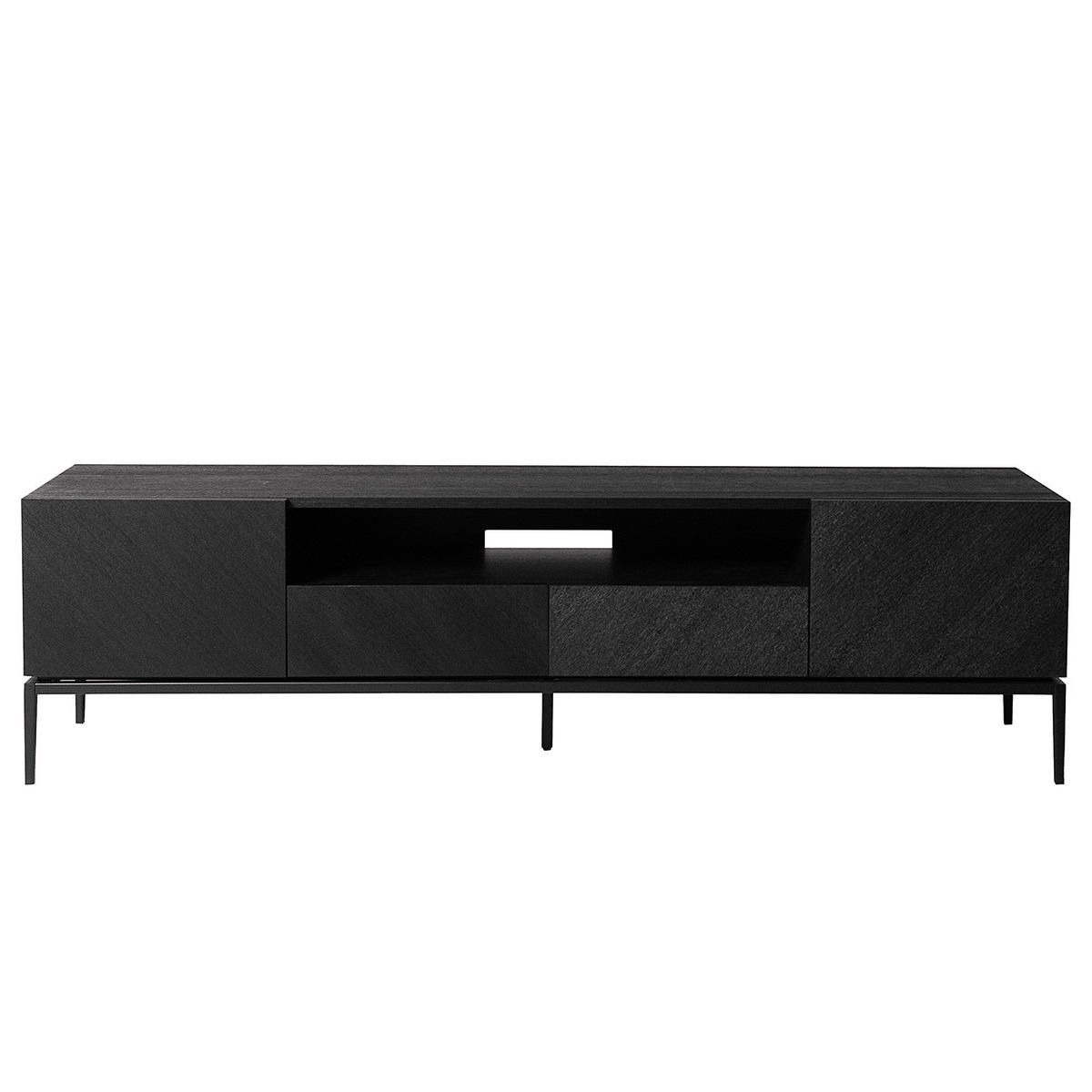 TV-LOWBOARD mit Schubladen - Schwarz, Holzwerkstoff (180/50/40cm) - home24