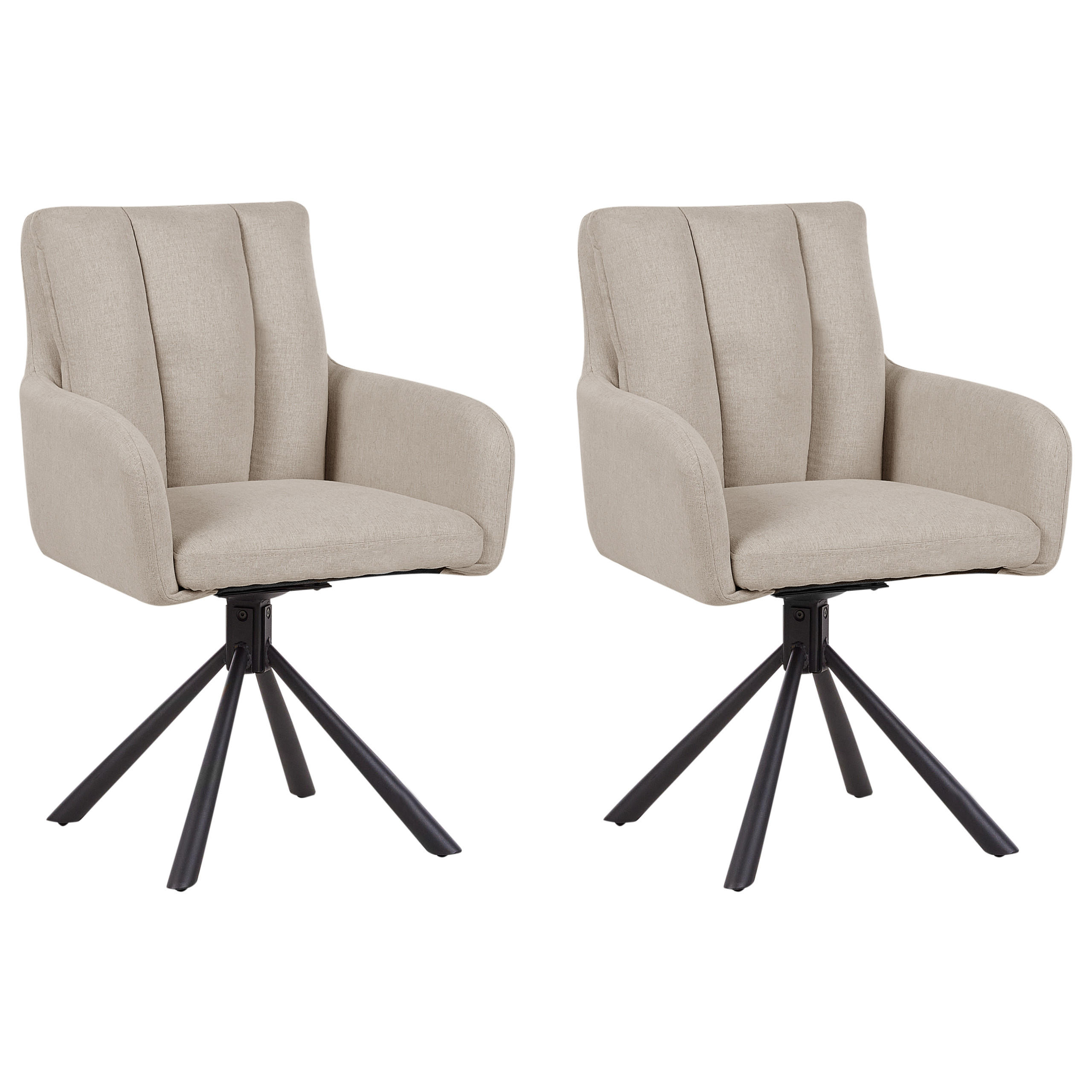 SCAUN DE BUCĂTĂRIE set de 2 rotativ textil taupe Sardoal