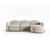ECKSOFA rechts Blair aus Samt leichtes beige 4 Sitzplätze - Beige, Textil (155/272cm) - Micadoni