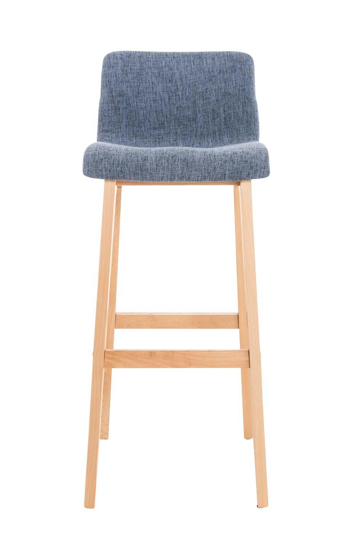 BARHOCKER Stoff blau - Blau/Eukalyptusholzfarben, Holz/Textil (41/101/46cm) - CLP