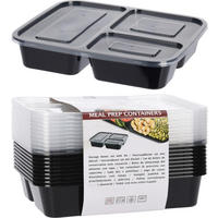 LUNCHBOX Basic Schwarz 21.5/18.5/12 cm Kunstoff - Schwarz, Kunststoff (18.5/12/21.5cm) - Mondex