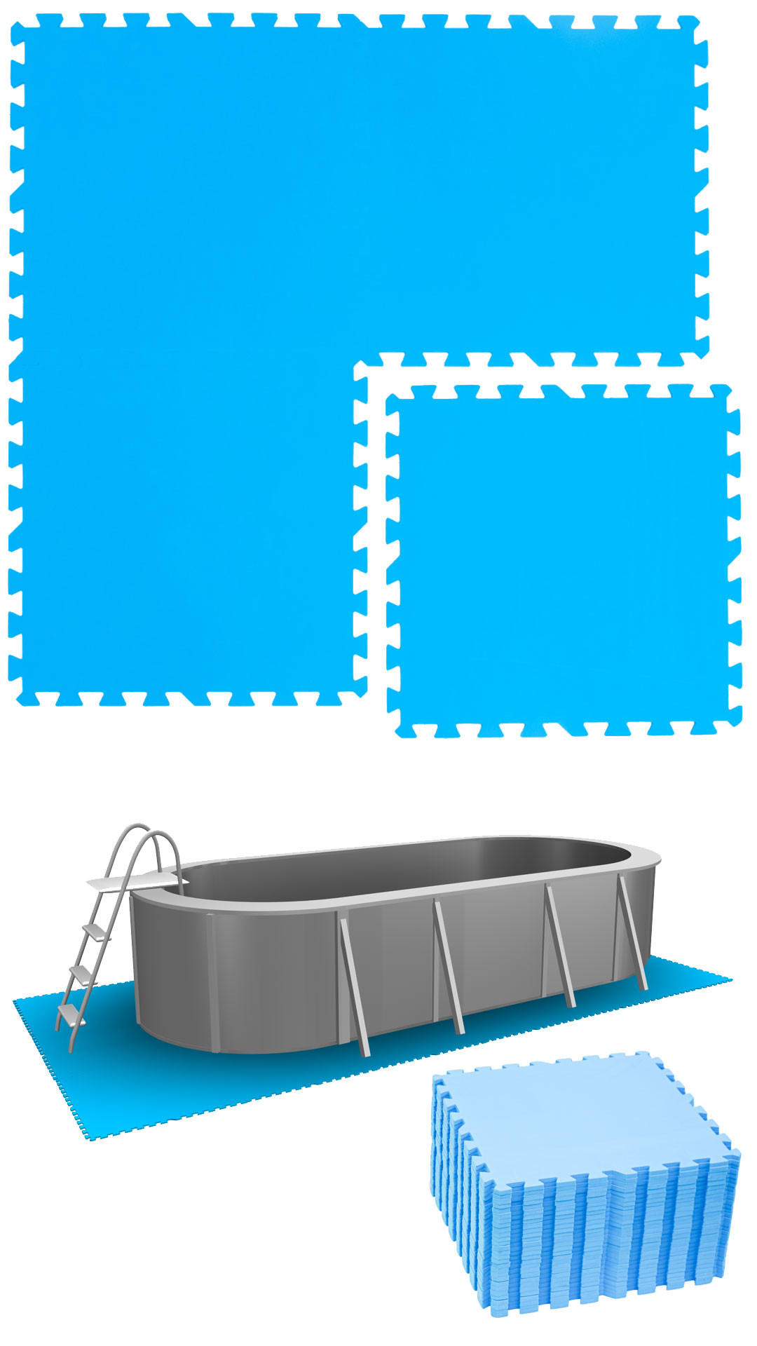POOLMATTEN 6,6m² 28 EVA Matten 50 cm Blau - Blau, Kunststoff (50/50cm) - eyepower