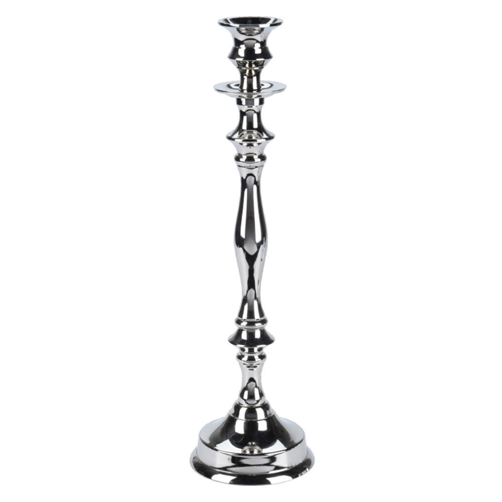 KERZENHALTER Cedric Silber 18/18/14 cm Kunstoff - Silberfarben, Kunststoff (18/14/18cm) - Mondex