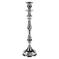 KERZENHALTER Cedric Silber 18/18/14 cm Kunstoff - Silberfarben, Kunststoff (18/14/18cm) - Mondex