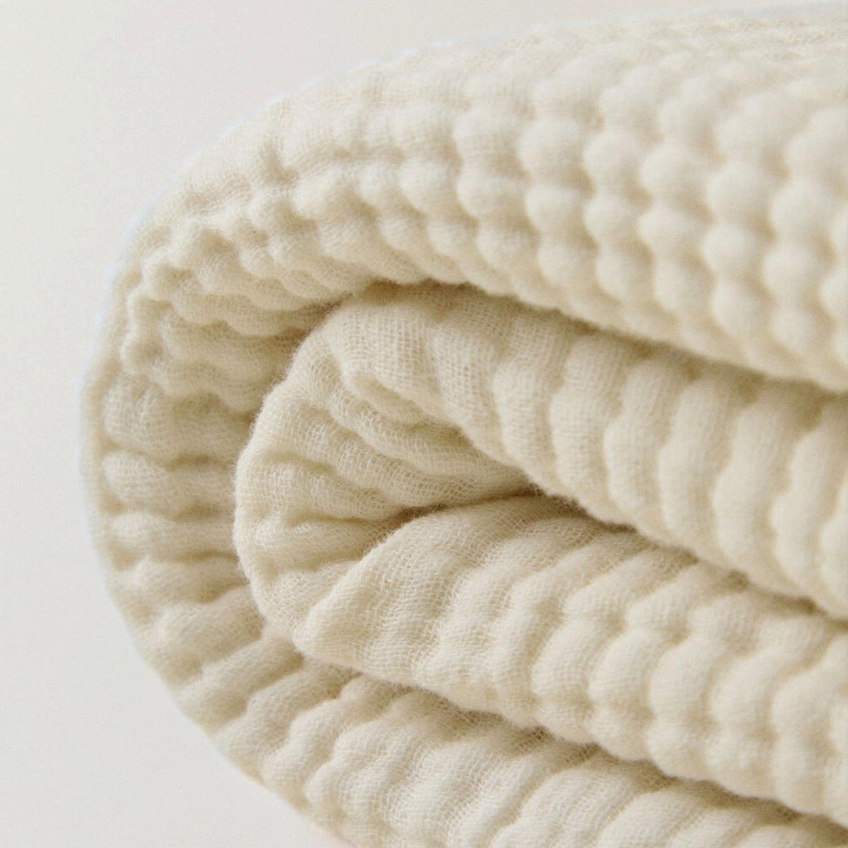 TAGESDECKE Baumwollmusselin 180x250 cm. Beige. - Beige, Textil (180/250cm) - SOWL