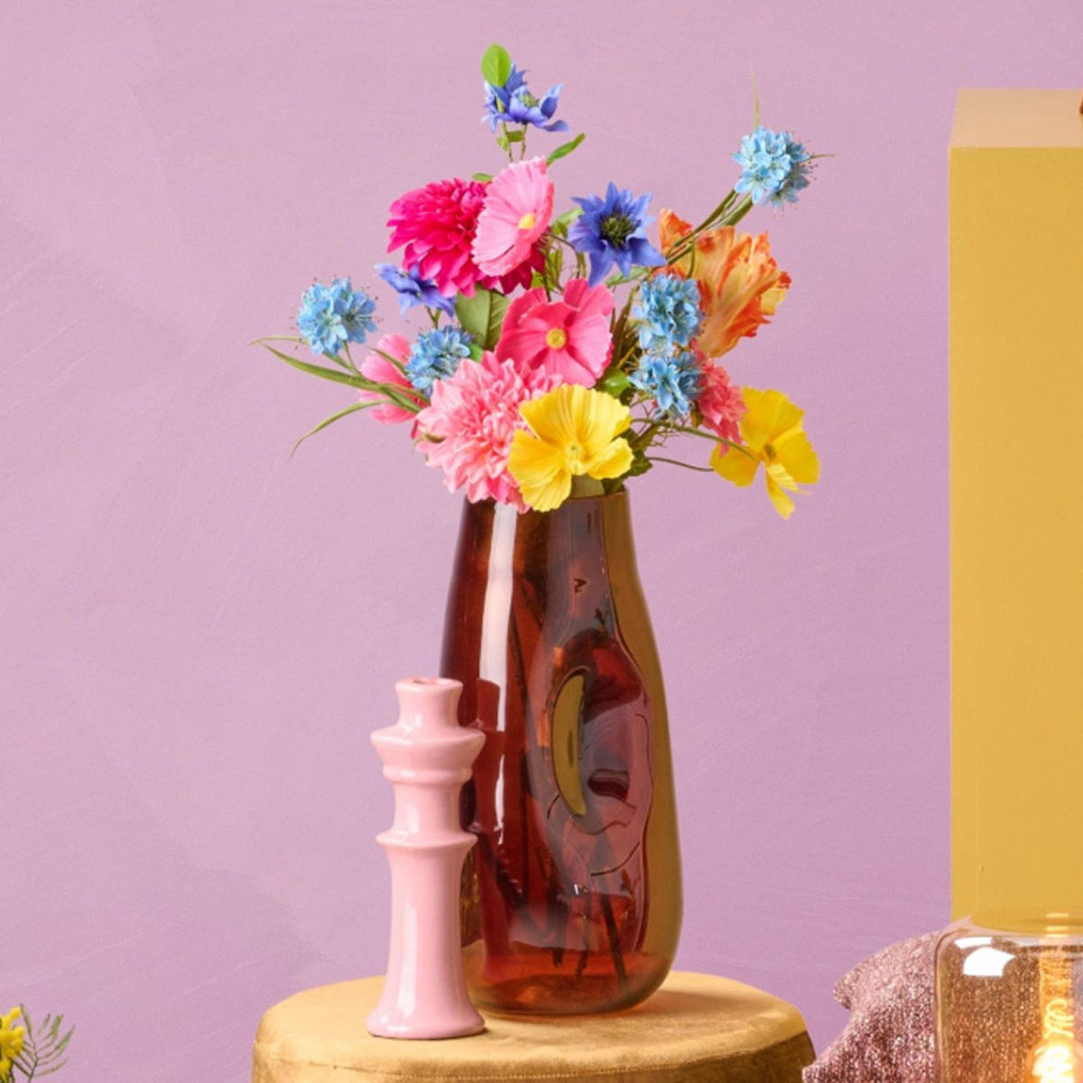 GLASVASE RANUA Ø15x30 cm, Glas, Metallic Braun - Braun, Glas (15/30cm) - Light & Living