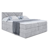 BOXSPRINGBETT BARWA KING - 120x200 - H3/H4 - Hellgrau - Hellgrau, Holzwerkstoff (120/200cm) - ALTDECOR