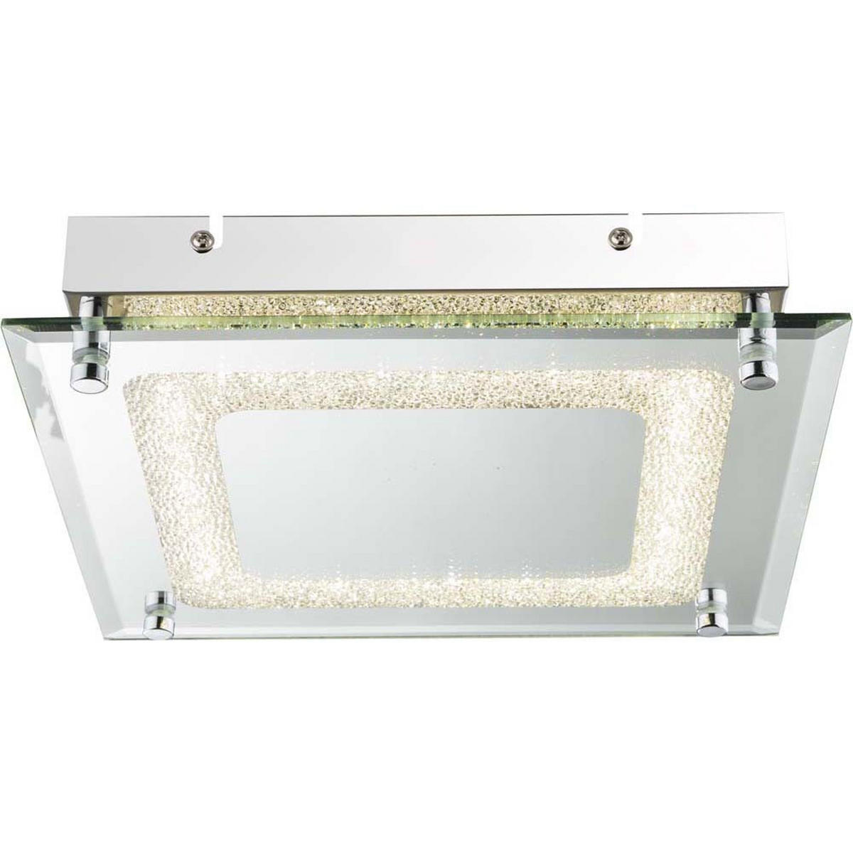 LED DECKENLEUCHTE CYRIS Silber Chrom - Silberfarben, Metall (24/24/5.5cm) - Globo Lighting