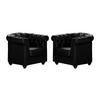 SESSEL 2er-Set - Kunstleder - Schwarz - CHESTERFIELD - Schwarz, Leder (82/72/78cm) - Vente-Unique