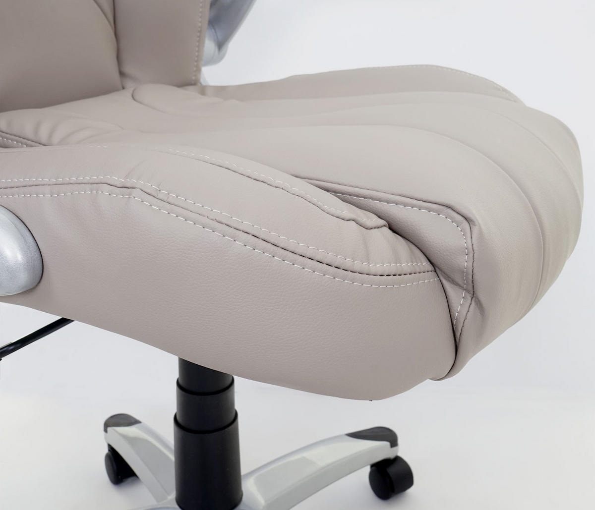 DREHSTUHL HxBxT 128x68x80cm Sitzhöhe 48cm Kunstleder Taupe-Grau - Taupe, Kunststoff (68/128/80cm) - PROREGAL