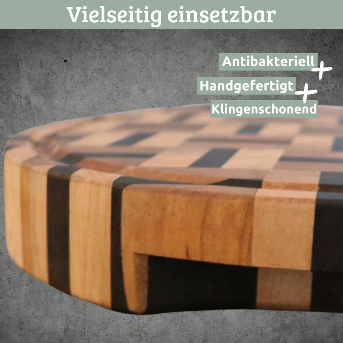 SCHNEIDEBRETT Holz groß OELI klingenschonend 28 cm ⌀ Birkenholz rund - Braun, Holz (28/28cm) - DELUKE