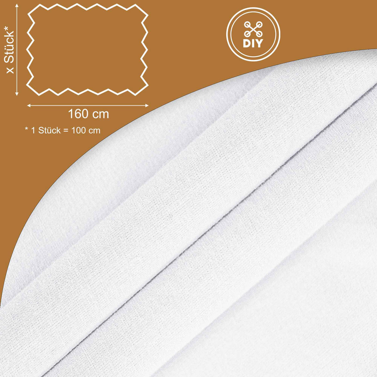 BAUMWOLLSTOFF Weiß 160 cm breit, 145 g/m², uni weiß, weiche und robuste Baumwoll-Leinwand - Weiß, Textil (160/100cm) - Dreamroots