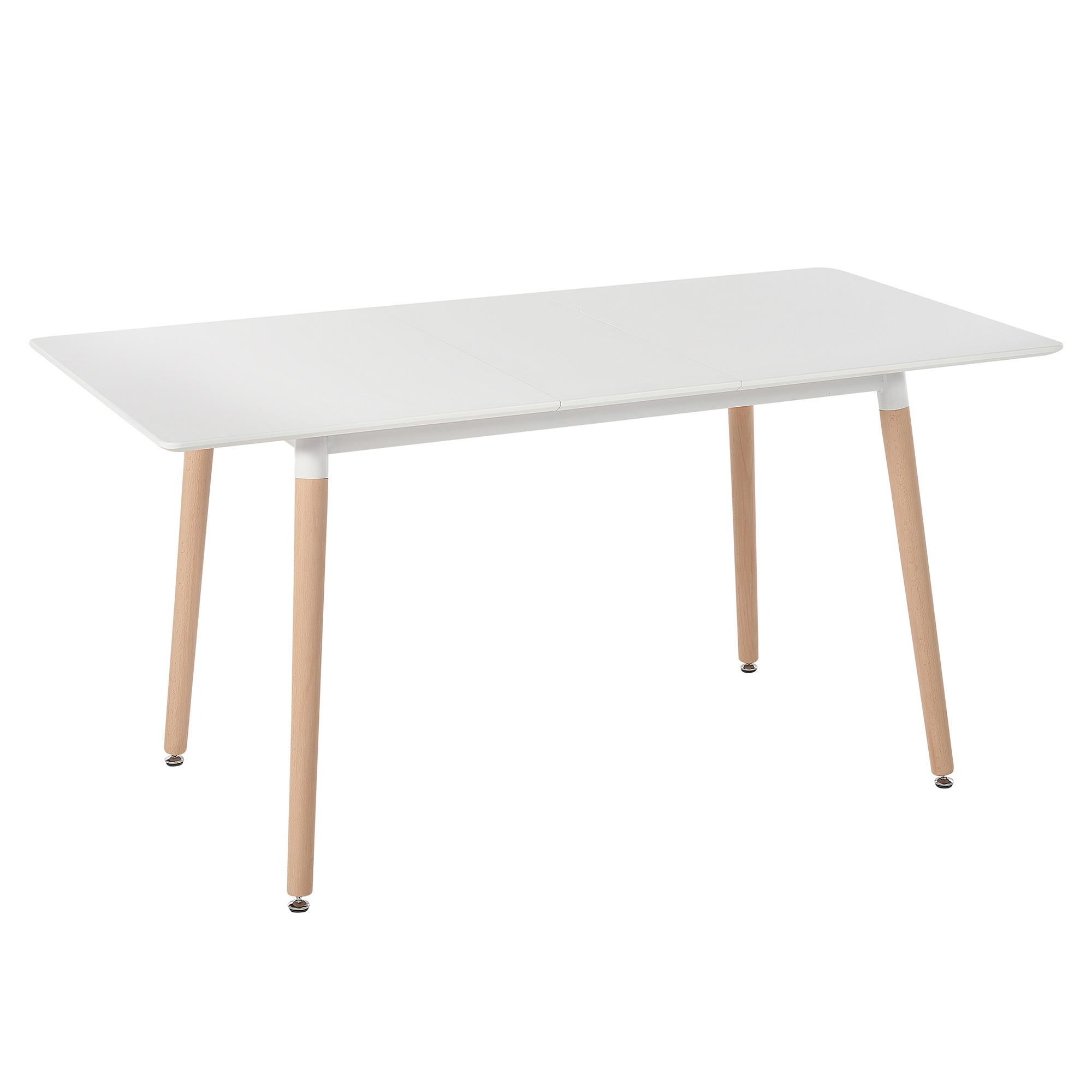 ESSTISCH 120-150/80/75 cm Weiß, Hellbraun Rechteckig Mirabel - Weiß, Holzwerkstoff (150/80/75cm) - Beliani
