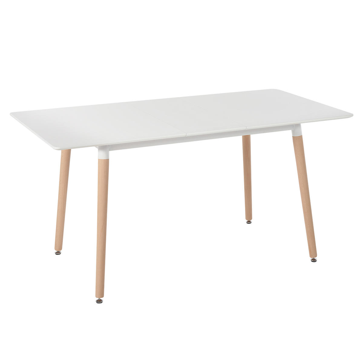 ESSTISCH 120-150/80/75 cm Weiß, Hellbraun Rechteckig Mirabel - Weiß, Holzwerkstoff (150/80/75cm) - Beliani