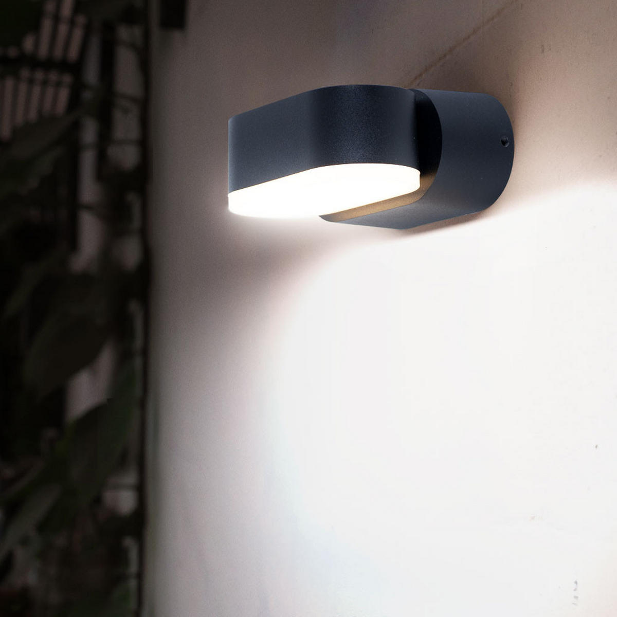 LED AUSSENLEUCHTE Aluminium Schwarz 2er Set - Schwarz, Kunststoff/Metall (11/9.7/9.6cm)