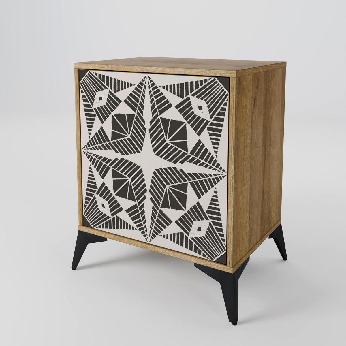 SIDEBOARD MONOCHROME NEXUS, Eichefarben, 57,5x42x57,5 cm, Ohne Füße - Eichefarben/Multicolor, Holzwerkstoff (57.5/57.5/42cm) - SpaceRebels