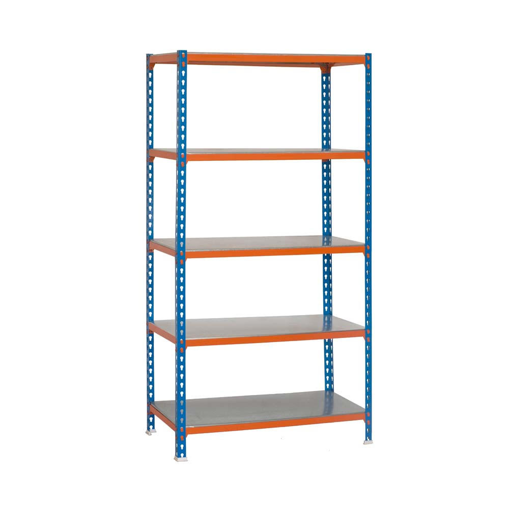 SCHWERLASTREGAL Big Metal Shark HxBxT 200 x 100 x 40 cm Fachlast 180 kg Blau-Orange - Gelb, Metall (100/200/40cm) - PROREGAL