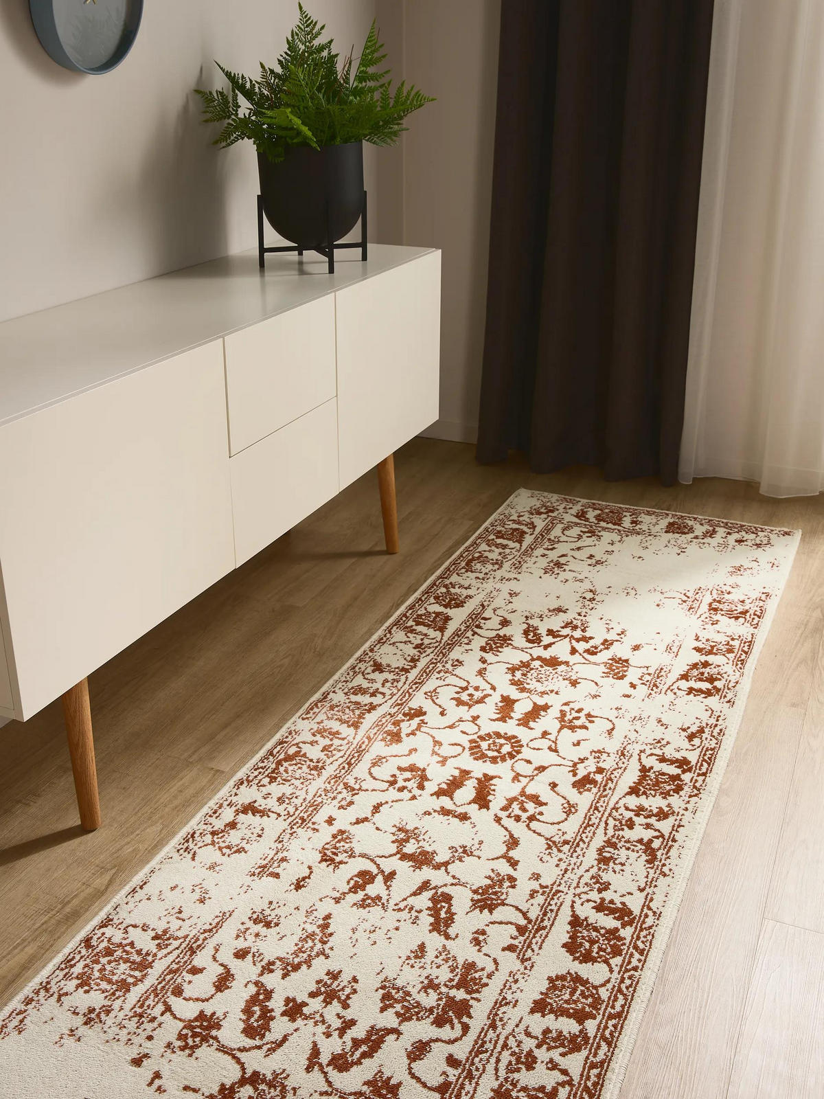 TEPIH Suki krem/narančasti 80x240 cm - narančasta/krem, plastika (80/240cm) - benuta