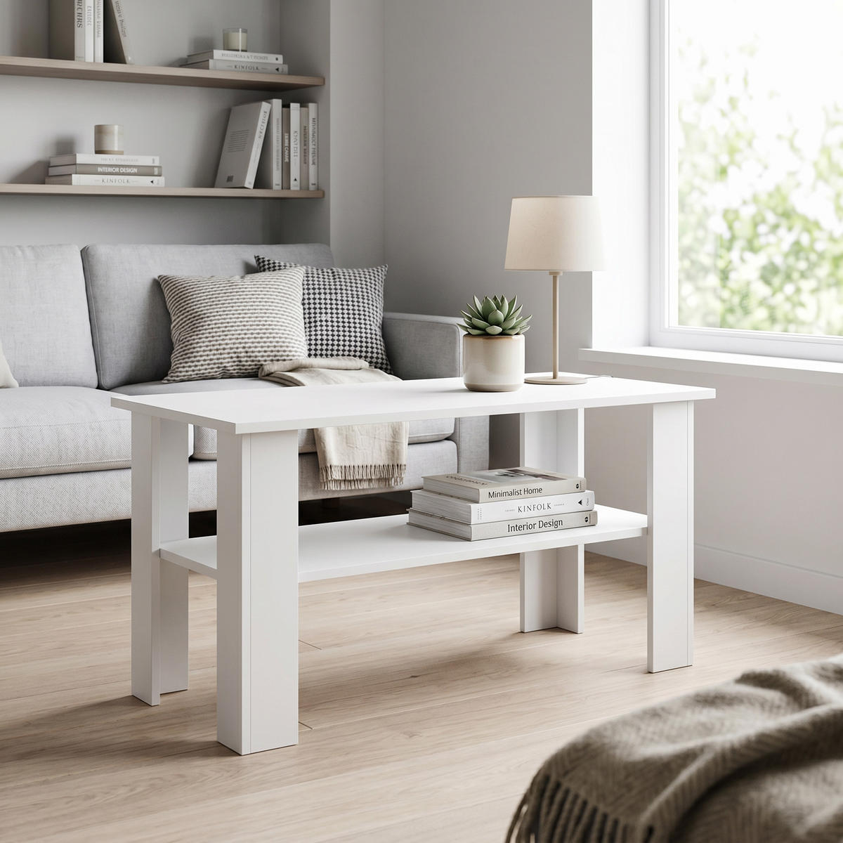 COUCHTISCH ALBANO 100 cm Weiß - Weiß, Holzwerkstoff (55/100/58cm) - MASSENO