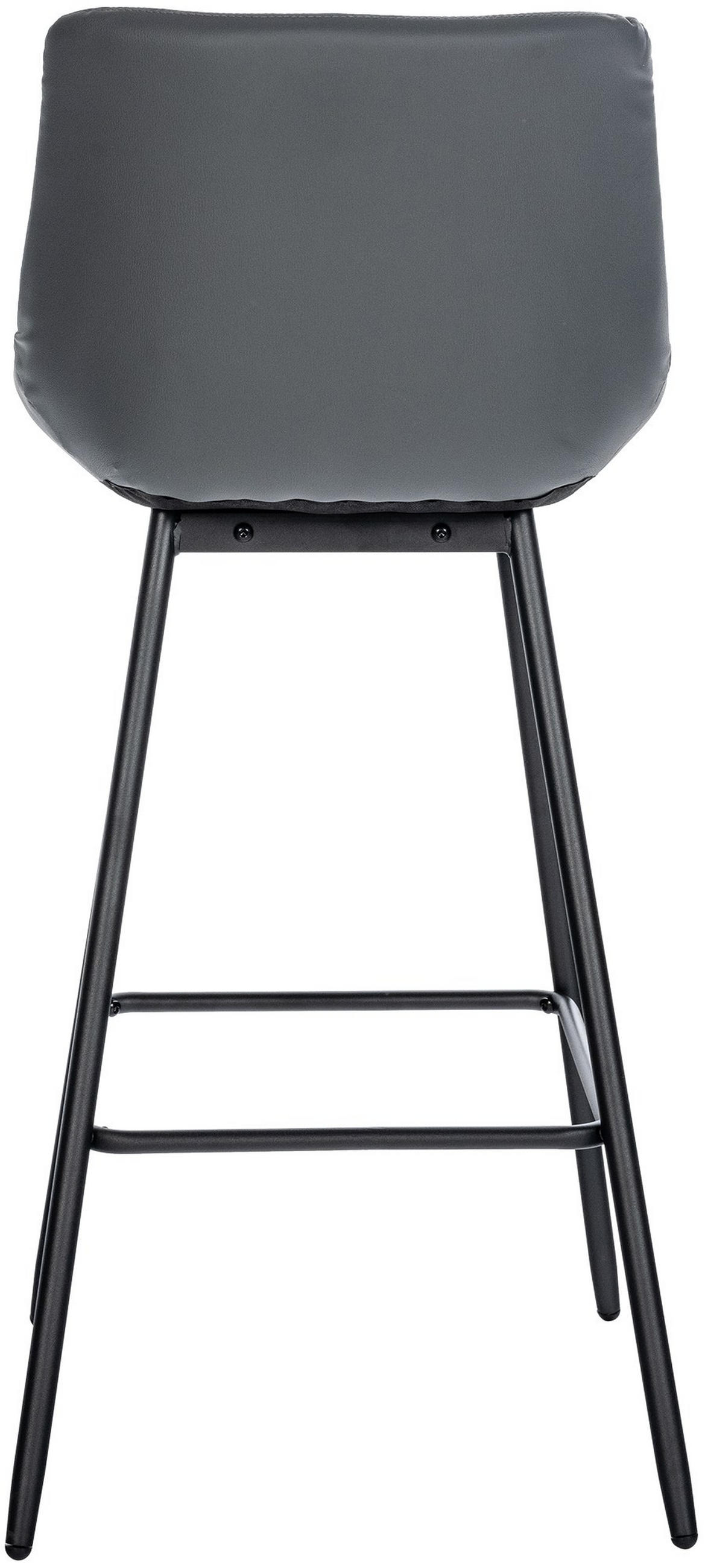 BARHOCKER Lederlook grau - Schwarz/Grau, Textil/Metall (49/104/56cm) - CLP