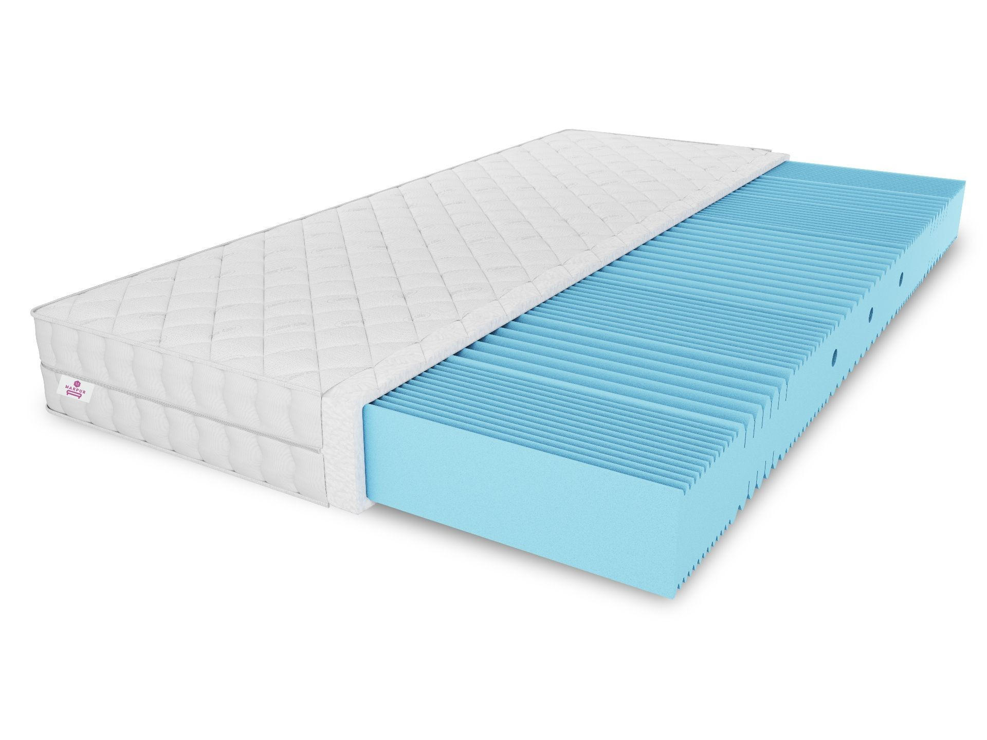 SCHAUMMATRATZE Nicole mit Massageschicht, 120x200 cm, Höhe 10 cm, H3, Aloe Vera - Weiß, Textil (120/200cm) - Marpur