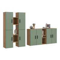 WOHNWAND The One Smoke Green 270/34/182 cm - Braun, Holzwerkstoff (270/182/34cm) - Xonox