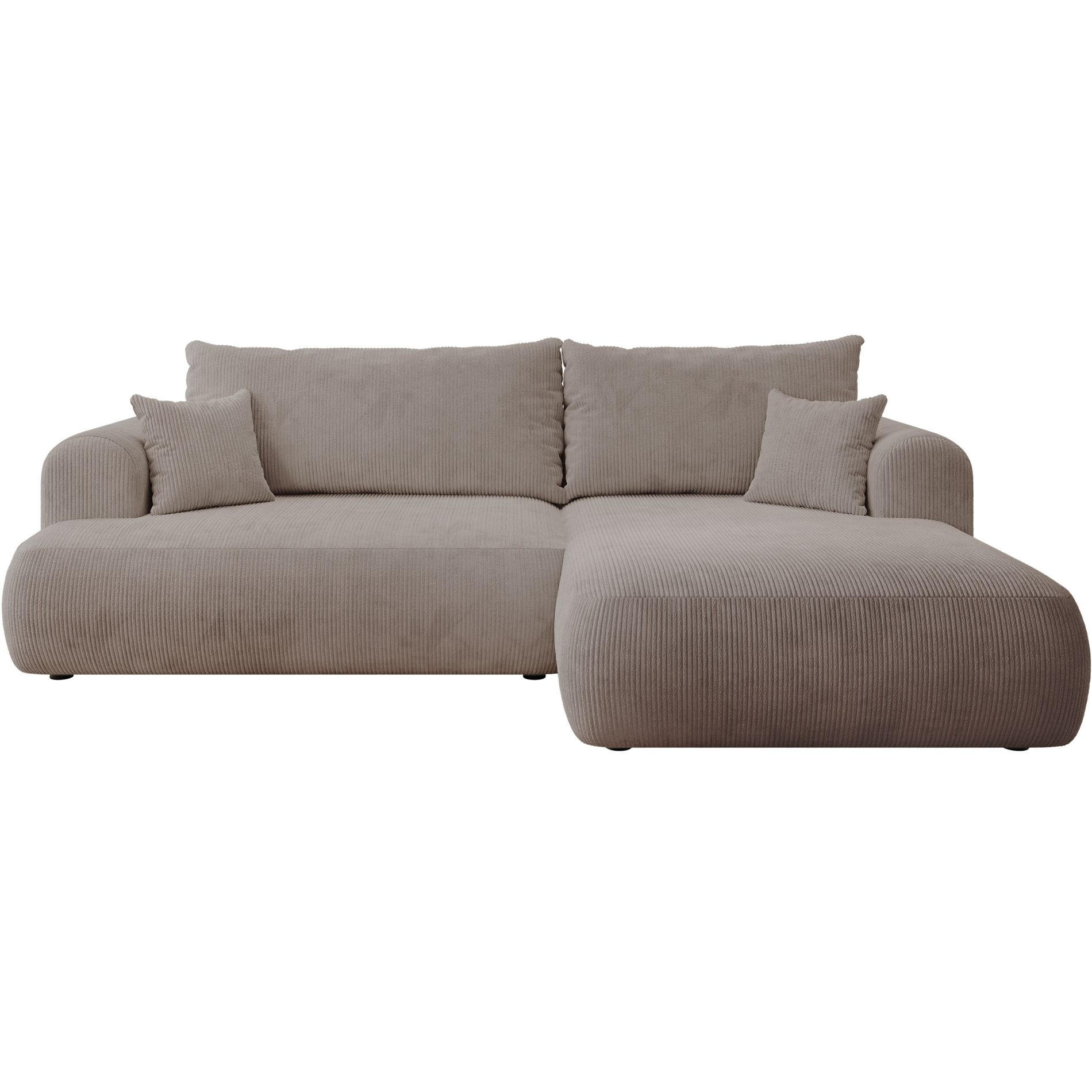 ECKSOFA Ovo Cord mit Cordbezug Beige, rechts - Beige/Schwarz, Textil (260/165cm) - Selsey