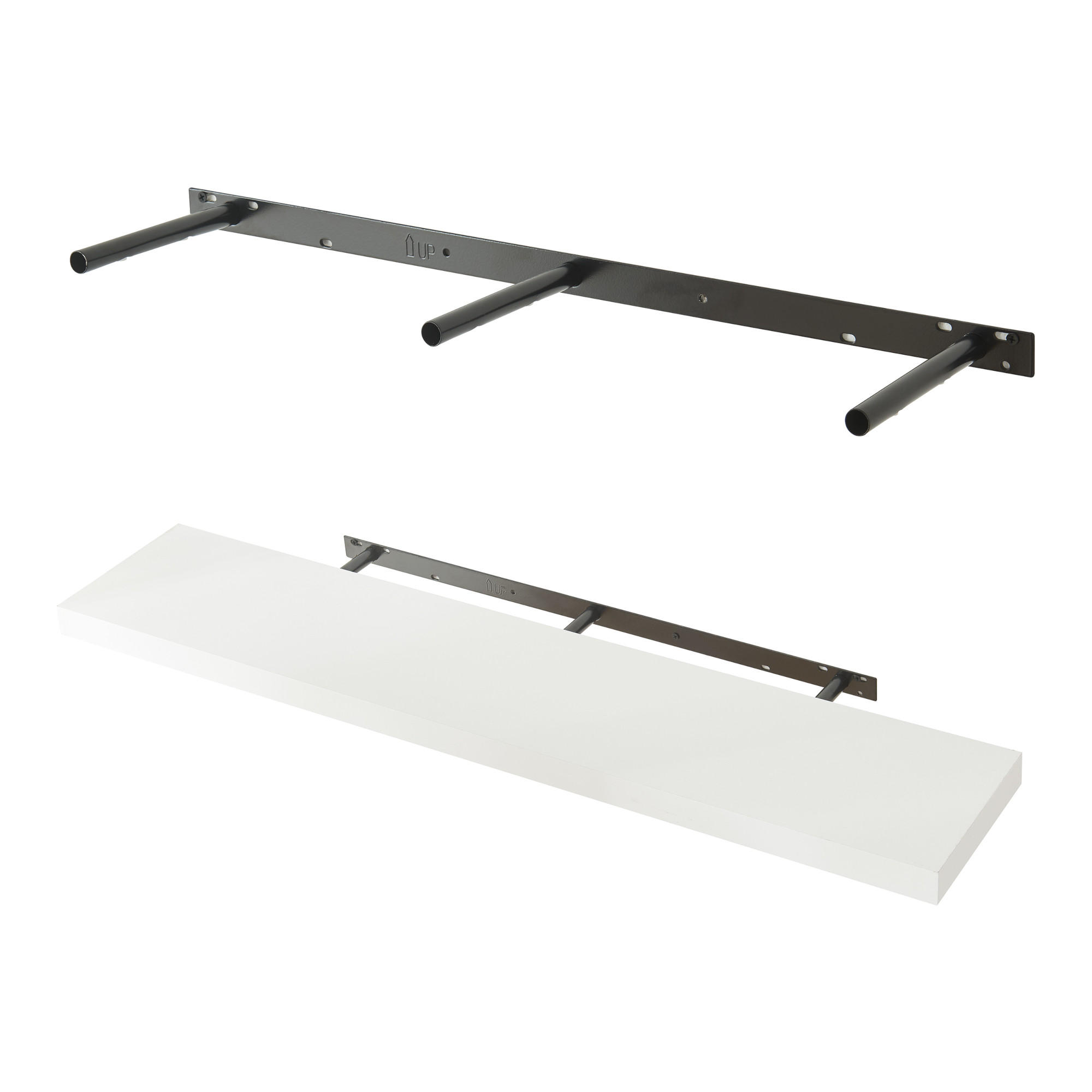 WANDREGAL-SET 2 TLG. Stranda - Weiß, Holzwerkstoff/Metall (20/4/100cm) - [en.casa]