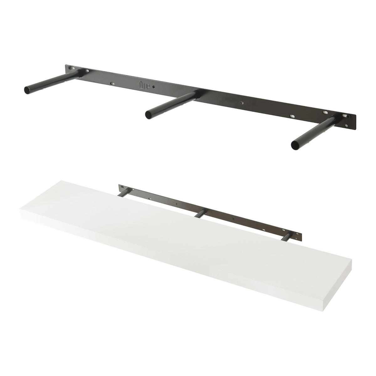 WANDREGAL-SET 2 TLG. Stranda - Weiß, Holzwerkstoff/Metall (20/4/100cm) - [en.casa]