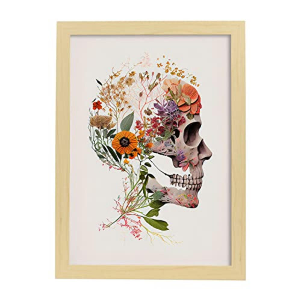 POSTER Gesichtsanatomie A4 Rahmen Aus Hellem Holz - Beige, Papier (29.7/5/21cm) - Nacnic