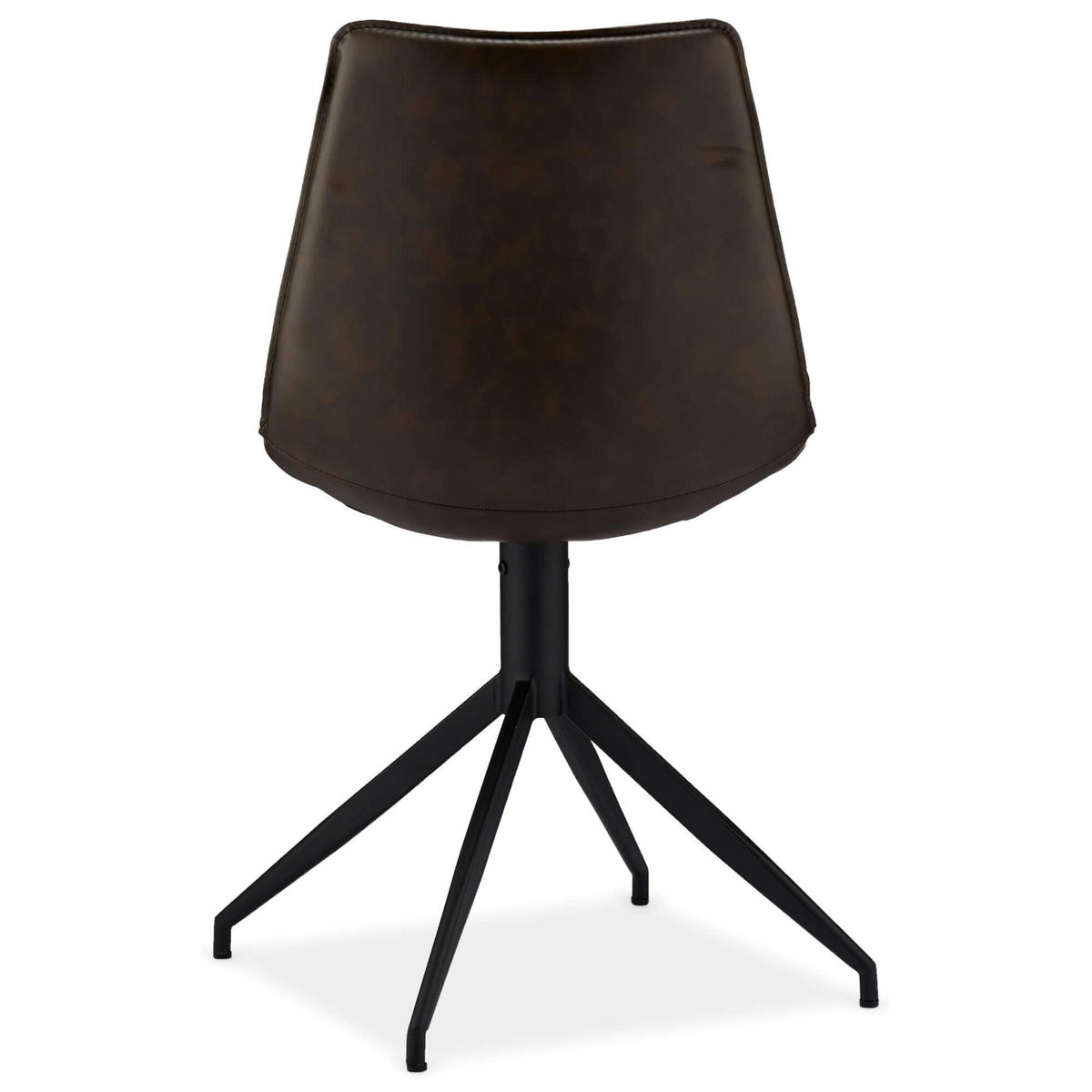 STUHL-SET 4 Stück in Kunstleder Dunkelbraun - Dunkelbraun/Schwarz, Textil/Metall (48/85/57cm) - Furnhouse