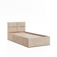 POLSTERBETT MIT KOPFTEIL 90x200 ohne Bettkasten BORGO, Beige - Creme, Textil (90/200cm) - Mebligo