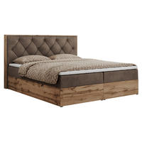 BOXBETT VENETO 200/200 Braun Velvet - H3 - Braun, Holz/Textil (200/200cm) - MKS