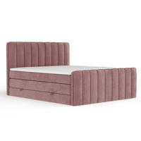BOXSPRINGBETT Novara Rosa 140/200 cm - Schwarz/Rosa, Holz/Holzwerkstoff (140/200cm) - Maison de Reve