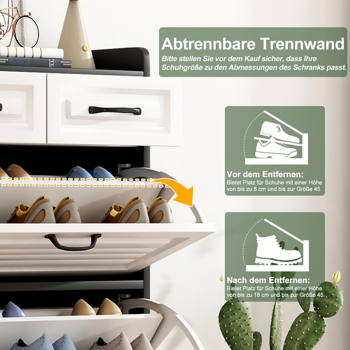 SCHUHSCHRANK drehbar mit Klappen Holz 80x23.5x131cm - Multicolor, Holzwerkstoff (23.5/131/80cm) - FLIEKS