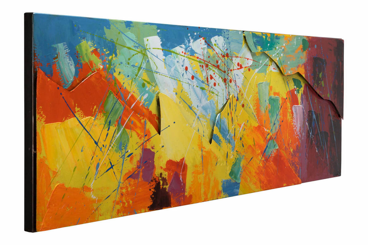 METALLBILD Bunt 144/44 cm - Multicolor, Metall (6.9/44cm) - KUNSTLOFT