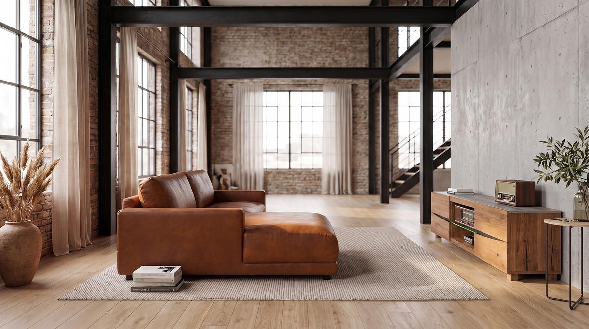 ECKSOFA MARLIN Braun Lederfaserstoff - Dunkelbraun/Schwarz, Leder/Kunststoff (262/168cm) - KAWOLA