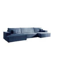 WOHNLANDSCHAFT Corunia - Blau, Holzwerkstoff/Textil (398/70/148cm) - Fun Möbel