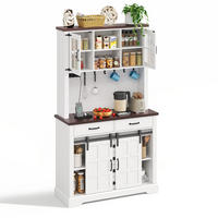 HIGHBOARD in Weiß Mehrzweckschrank mit verstellbare Einlegeböden, Steckdose und LED, B 108/T 40/H 180cm - Weiß, Holzwerkstoff (108/180/40cm) - STILVORA