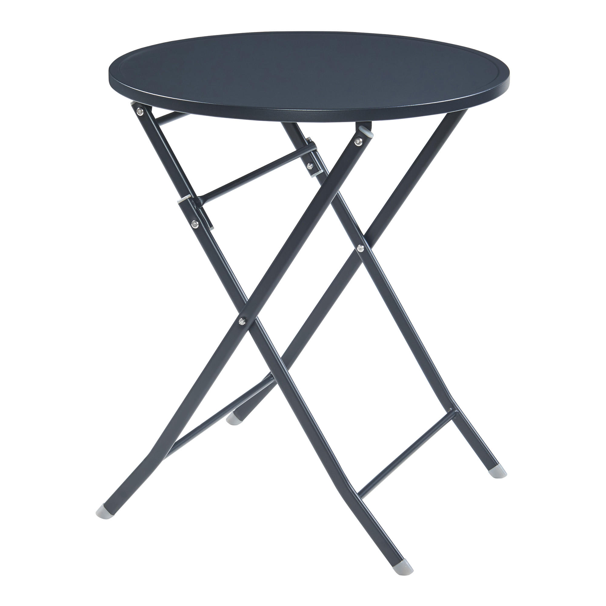 GARTENKLAPPTISCH Sande - Schwarz, Metall (62/62/71cm) - [en.casa]