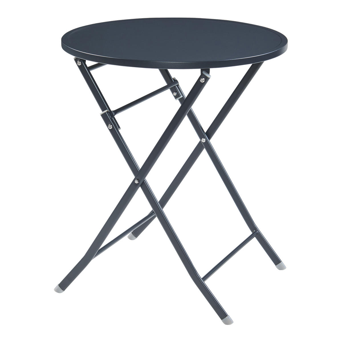 GARTENKLAPPTISCH Sande - Schwarz, Metall (62/62/71cm) - [en.casa]