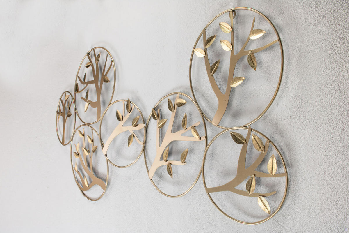 WANDDEKO Gold 120/60 cm - Goldfarben, Metall (1.65/60/4cm) - KUNSTLOFT