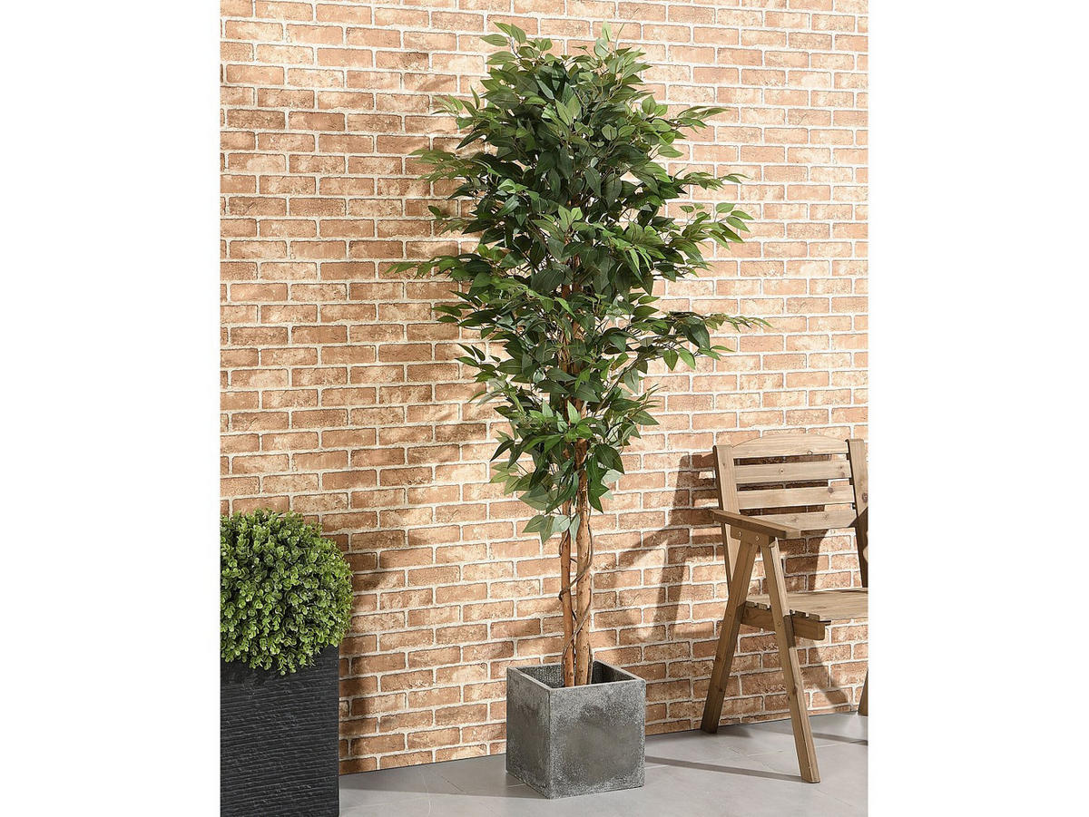 KUNSTPFLANZE - 60 cm x 60 cm - stoff - grün Valopa - Grün, Textil (180cm) - Vente-Unique