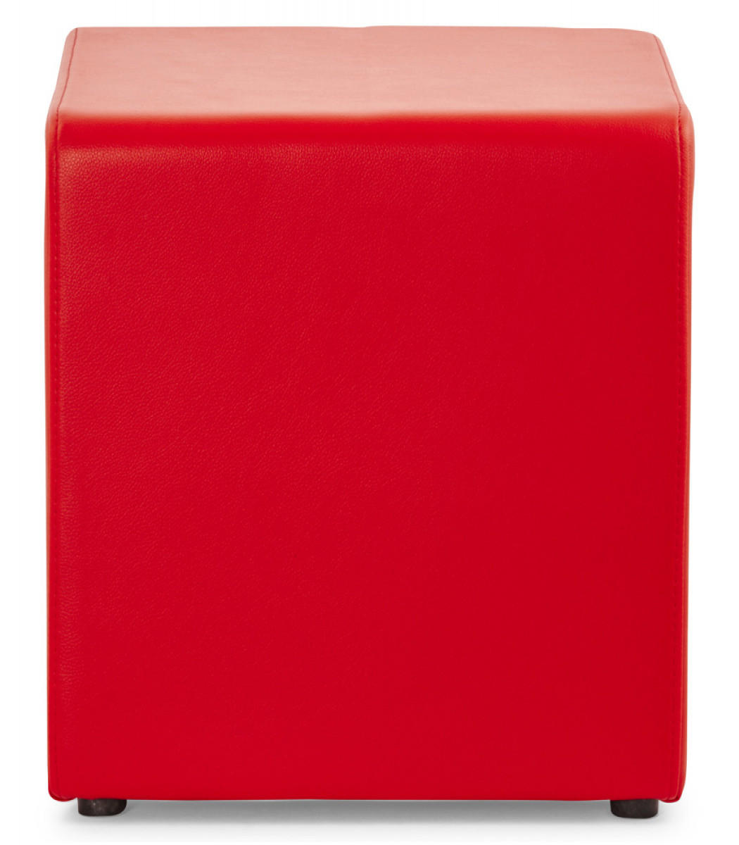 HOCKER Würfelform Kunstleder CUBE, Rot 41x41x41 cm - Rot/Schwarz, Kunststoff/Textil (41/41/41cm) - KADIMA DESIGN
