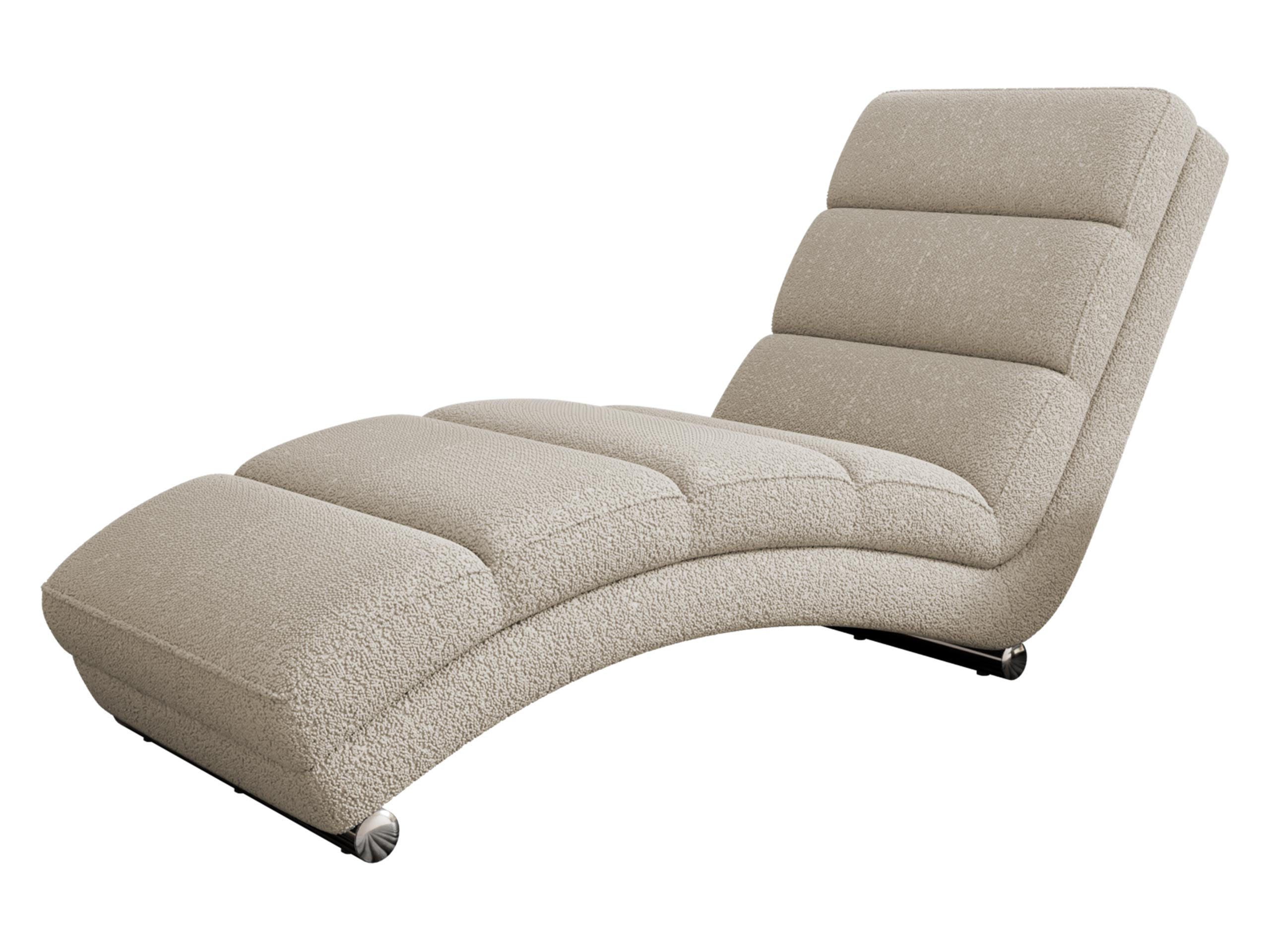 RELAXLIEGE Holiday Premium - Sandfarben/Chromfarben, Holz/Textil (62/84/180cm) - MIRJAN24